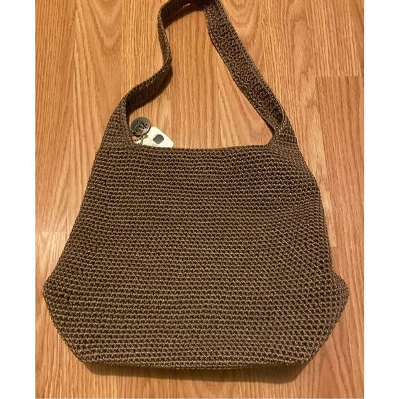 The SAK CLASSICS Taupe Crochet Shoulder Bag Purse NWT - Picture 3 of 11